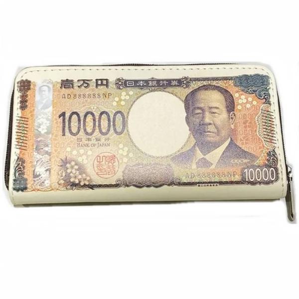 壱万円札 紙幣 渋沢栄一 モチーフ 長財布 ウォレット