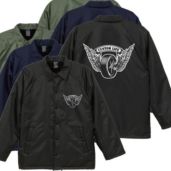 CUSTOM LIFE フライングホイール ボア付きコーチジャケット バイカー