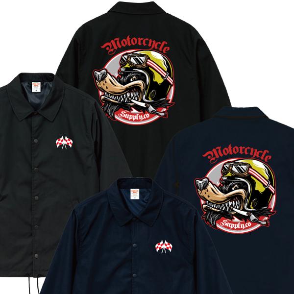 ウルフMotorcycle Supply コーチジャケット オオカミ 狼 バイカー