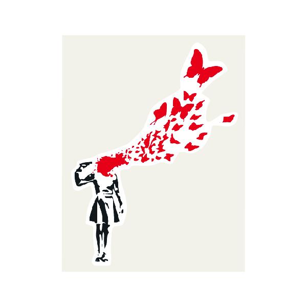 D*Face 表紙 サイン入り 限定ステッカー付属 Banksy バンクシー BANKSY バンクシー 透明 ステッカー BNK-009S BNK-016S Sサイズ