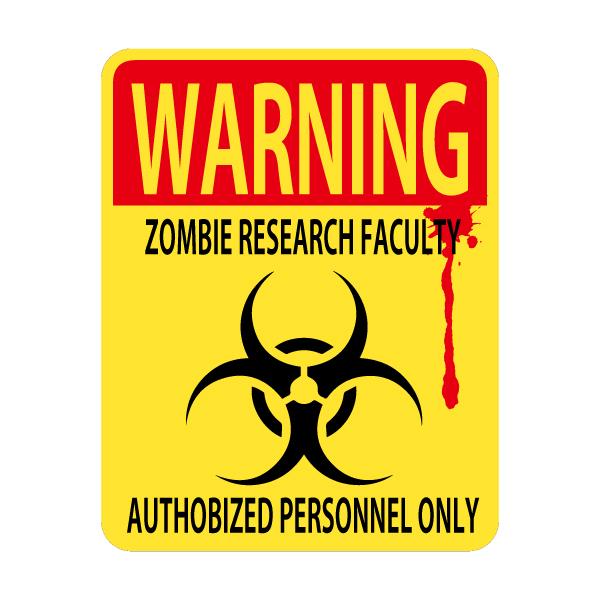 WARNING バイオハザード 関係者以外立入禁止 ゾンビ ステッカー 79×100
