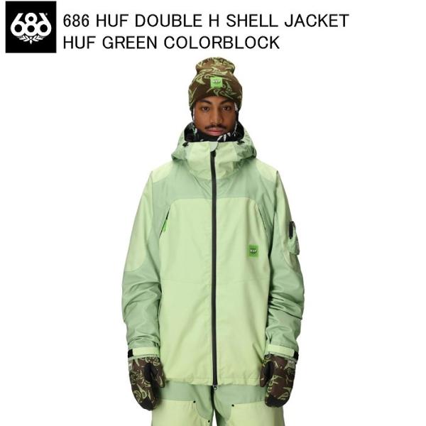 686 シックスエイトシックス M5WN160 HUF DOUBLE H SHELL JACKET GREEN