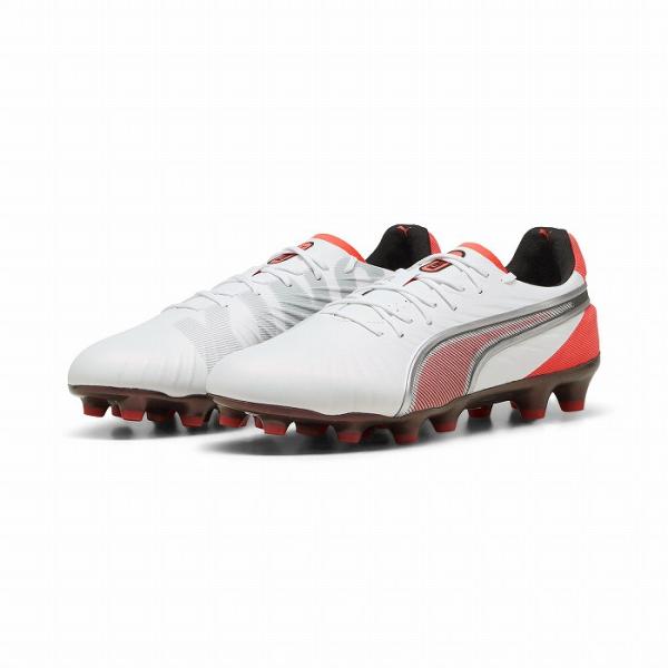 PUMA KING サッカーシューズ・スパイク ホワイト/レッド moriyamasports_10101012575101