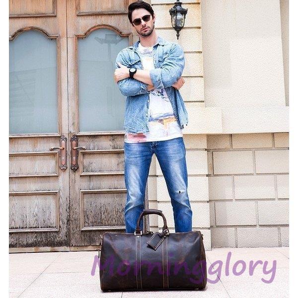 女性に人気 厚みレザー 修学旅行 トラベルバッグ 本革 アンティーク風 本革 メンズ ボストンバッグ 出張鞄 トラベルバッグ 本革 メンズ 旅行鞄 ボストンバッグ ブラウン Bag Travel Big 林間 帰省 出張 60cm バッグ