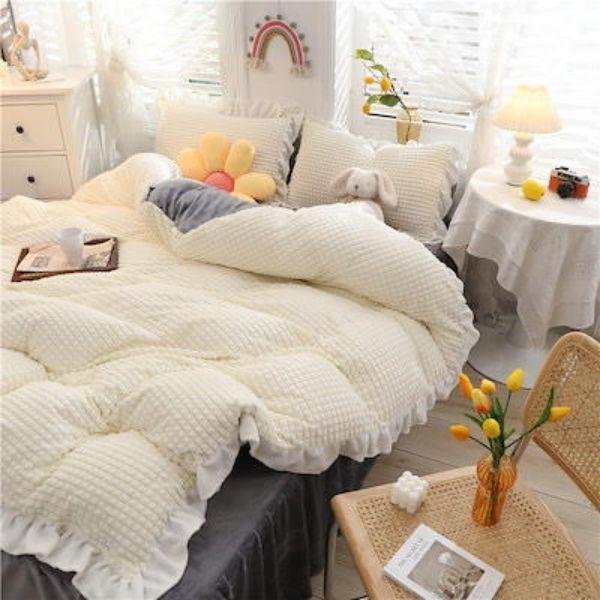 即納 1 2ｍ 寝具 ３点セット 韓国 ベッドカバー シーツ 枕カバー インテリア 寝室 おしゃれ かわいい ワッフル 静電気防止 シングル ダブル クイーン Zak019 Mosh韓国子供服 通販 Yahoo ショッピング