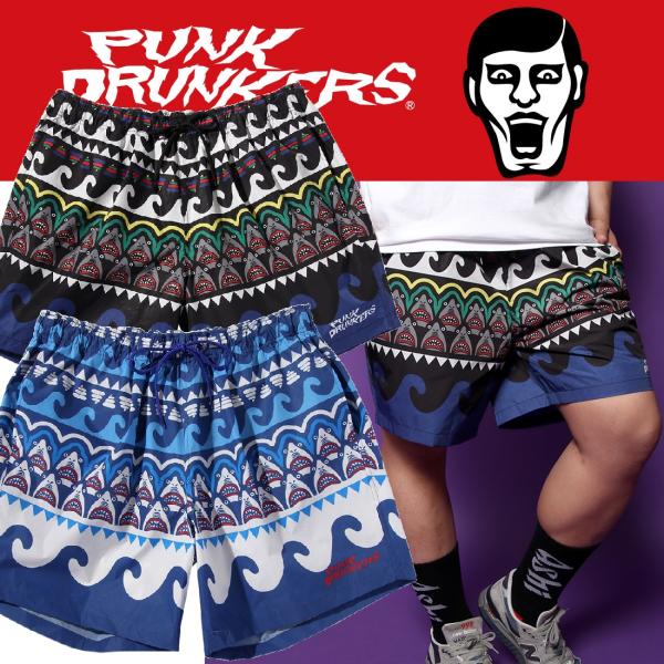 PUNK DRUNKERS ショートパンツ XL PUNK DRUNKERS PUNKDRUNKERS 鮫人スイムショーツ ハーフパンツ