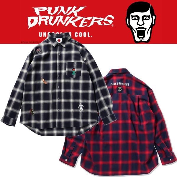 PUNK DRUNKERS PUNKDRUNKERS UMA刺繍シャツ パンクドランカーズ PUNK DRUNKERS PUNKDRUNKERS UMA刺繍シャツ パンクドランカーズ