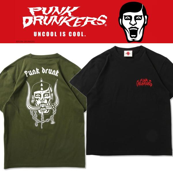 PUNK DRUNKERS PUNKDRUNKERS メタルロゴ刺繍TEE パンク