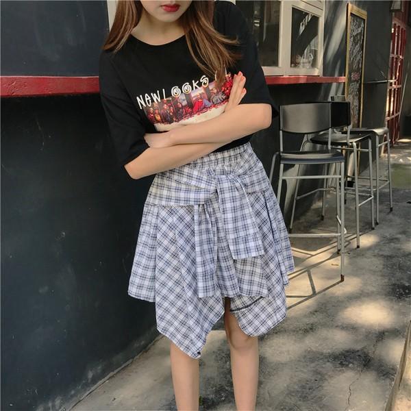 巻きスカート風 チェック柄 シャツ ウエストゴム ミニスカート Buyee 日本代购平台 产品购物网站大全 Buyee一站式代购 Bot Online