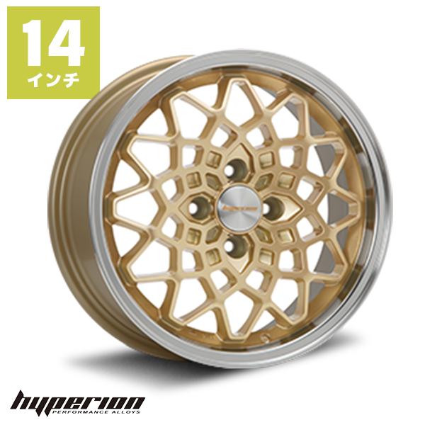 MLJ ハイペリオン CALMA カルマ 14インチ 5.0J 45 4-100 ゴールド/リム 
