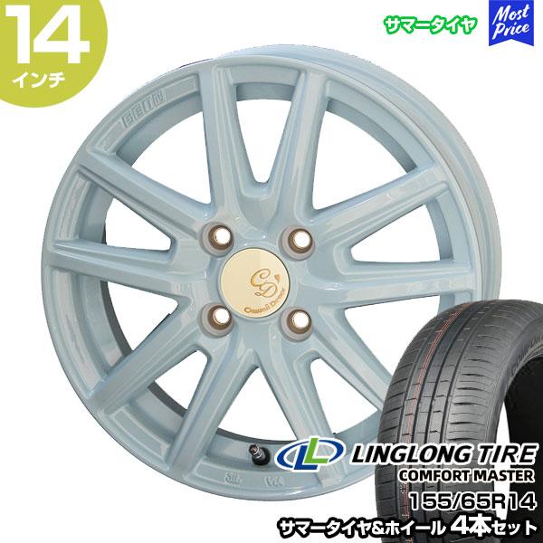 共豊 軽カー 155/65R14 LINGLONG サマータイヤホイール 4本セット