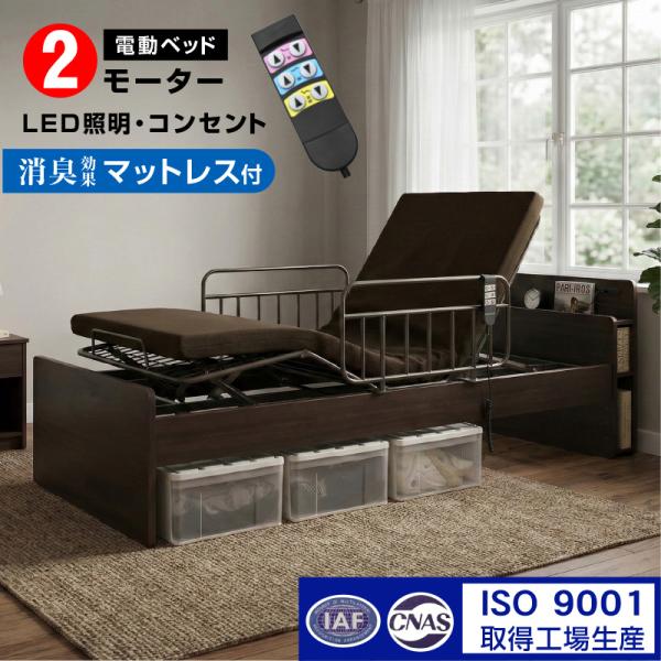 電動ベッド 介護向け 2モーター リクライニング（竹炭マットレス付）非課税 足上げ 腰痛対策 価格 口コミ シングル プレジデント-ART 本体のみ