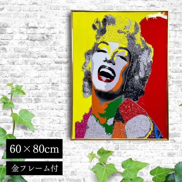 水晶パネル アートパネル 水晶絵 60×80cm 金フレーム付き 偉人 女性 人物 クリスタル 絵 イラスト おしゃれ 高級感 モダン KH243