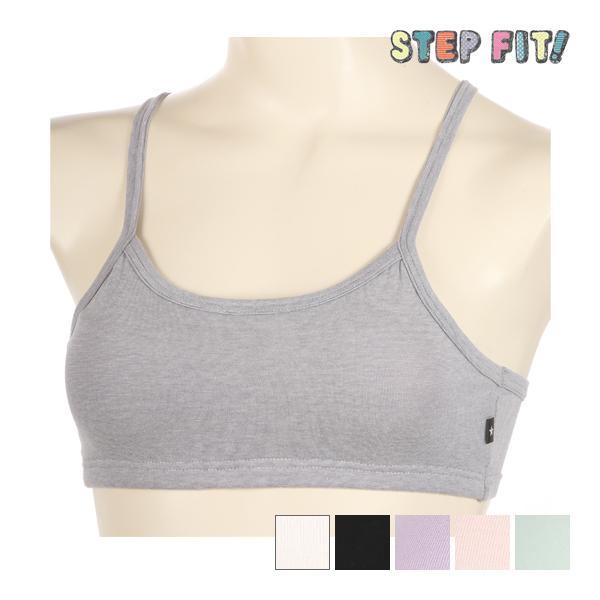 ジュニアレディース STEP FIT! ステップフィット 綿混パッド付き ハーフトップ アツギ ATSUGI【1枚までメール便可】