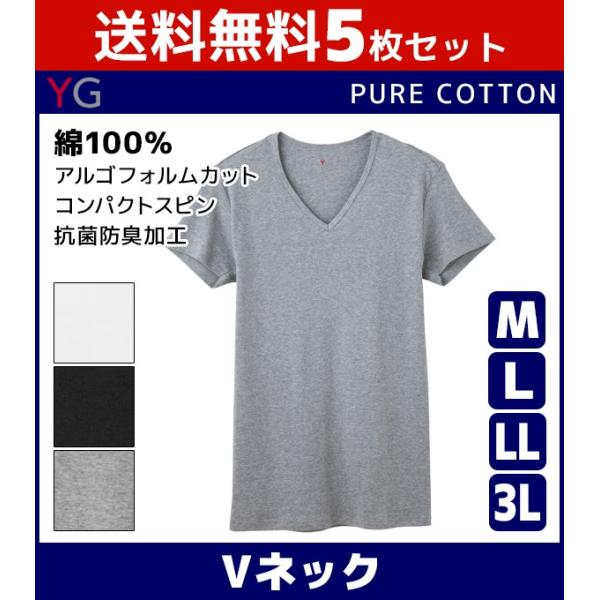 送料無料 5枚セット Vネック Tシャツ Vネックtシャツ ブイネックtシャツ 半袖 メンズ シャツ ティシャツ 無地tシャツ グンゼ Gunze Buyee Buyee 일본 통신 판매 상품 옥션의 대리 입찰 대리 구매 서비스