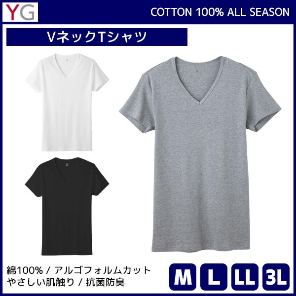 30%OFF YG ワイジー COTTON100% VネックTシャツ 半袖V首 男性 メンズ グンゼ GUNZE 【2枚までメール便可】