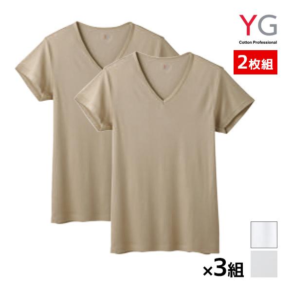 YG 同色3組セット 計6枚 ワイジー DRY&DEO VネックTシャツ 半袖V首 2枚 