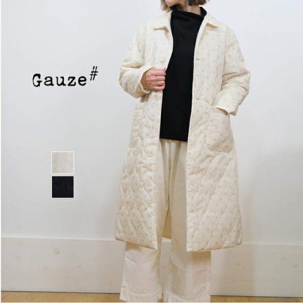 SALE40%OFF】 Gauze# ガーゼ ロングコート オリジナル ドット柄 SALE40%OFF】 Gauze# ガーゼ ロングコート オリジナル ドット柄