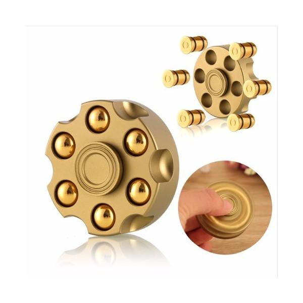 ハンドスピナー リボルバー 弾丸 マグナム 銃弾 ゴールド 高品質 真鍮