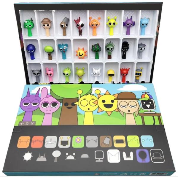 incredibox sprunkiのフィギュアセットが入荷しました！スプランキーの可愛い＆ちょっぴりホラーな人形が豪華に24個も入っています♪ボックス表面はアドベントカレンダーになっていて楽しさ倍増！ミシン目に沿って一日ずつ開けて、クリス...