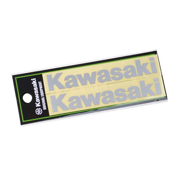 【ネコポス対応】KAWASAKI カワサキ純正 カワサキ ロゴカッティングステッカー（S）シルバー J7010-0166