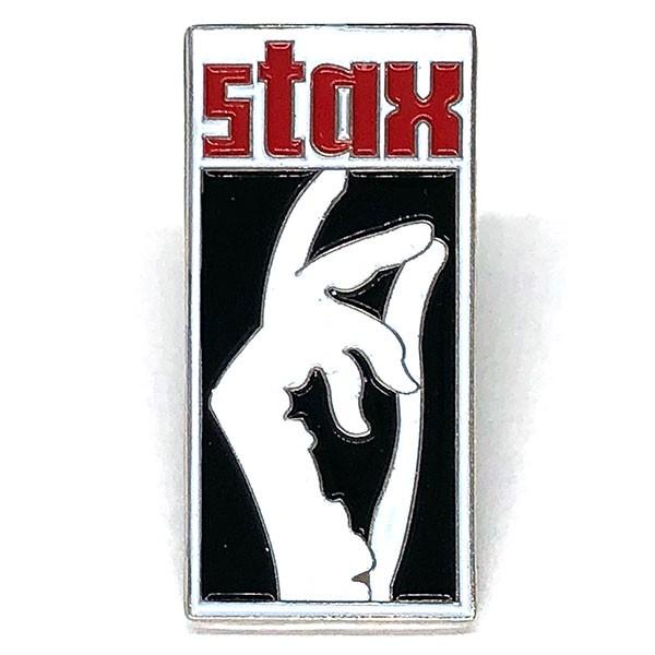 スタックス レコード ロゴ ピンバッジ ホワイト/ブラック Stax Records 