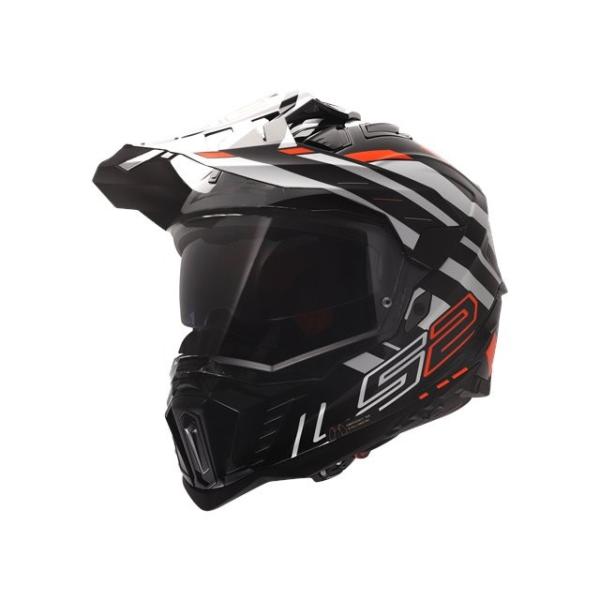 外部倉庫在庫有り LS2 エルエスツー ヘルメット EXPLORER PLUS F ブラック オレンジ L (59-60cm) 467017152L