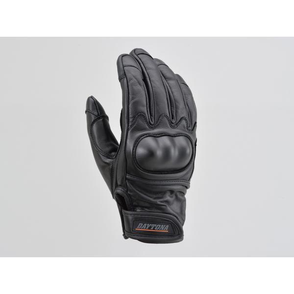 要納期確認 DAYTONA デイトナ【Lサイズ】バイク用 グローブ ブラック オールシーズン タッチパネル 牛革 プロテクター内蔵 HBG-110 17753