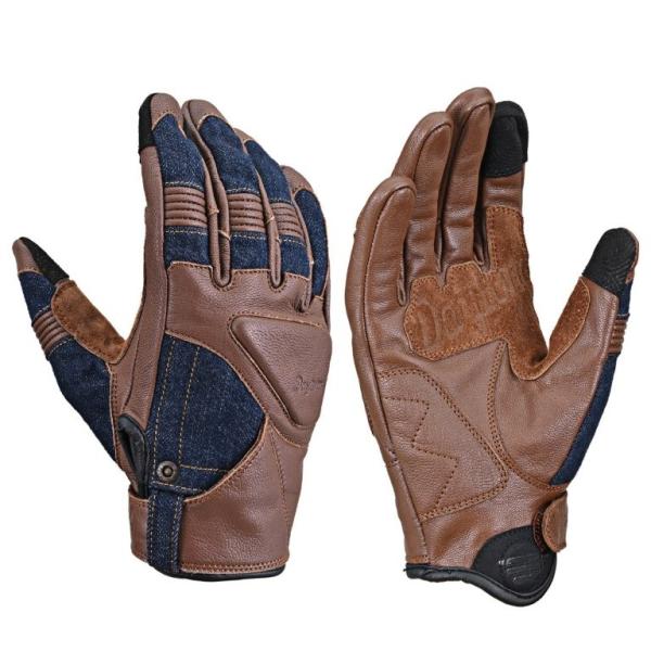 しなやかなストレッチデニムとレザーを組み合わせたカジュアルショート丈プロテクトグローブ。ナックルパッドで衝撃をカバーしつつ、指先のシャーリングとストレッチデニムで握りやすさを確保。手の甲の小さなポケットはジーンズのコインポケットをオマージュ...