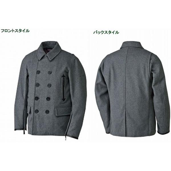 【45R】ピーコート　ヘリンボーン　グレー　厚手　日本製　Lサイズ 45R】ピーコート ヘリンボーン グレー 厚手 日本製 Lサイズ