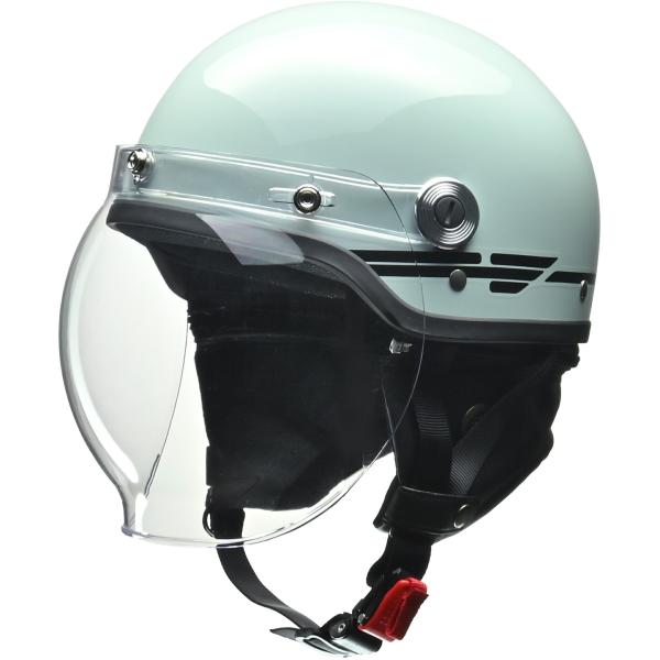 リード工業 LEAD バイク用 ハーフ ヘルメット CROSS バブルシールド付き CR-760 ライトブルー フリーサイズ (57-60cm未満) UVカット
