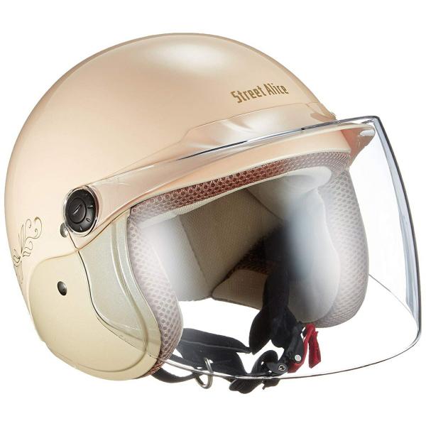 リード工業 LEAD バイク ジェット ヘルメット Street Alice QJ-3 パールアイボリー レディースフリーサイズ (57-60cm未満) UVカット