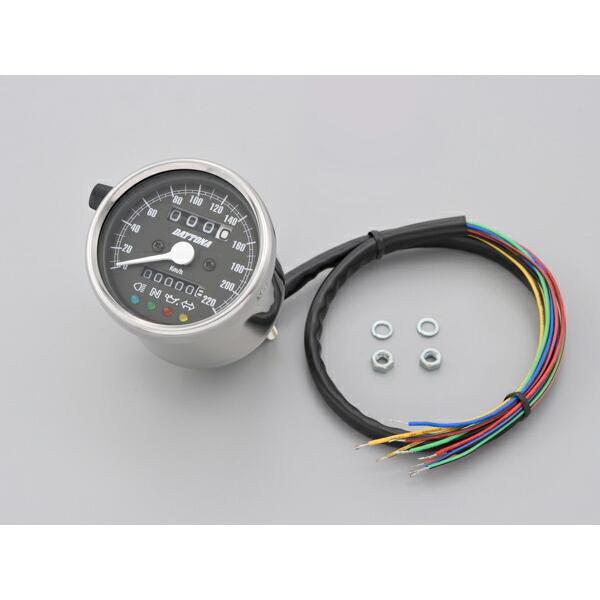 Daytona デイトナ バイク用 ミニメーター 機械式スピードメーター F60 ホワイトled照明 ステンレスボディ ブラックパネル 2km H Itm Moto Zoa ヤフーショッピング店 通販 Yahoo ショッピング