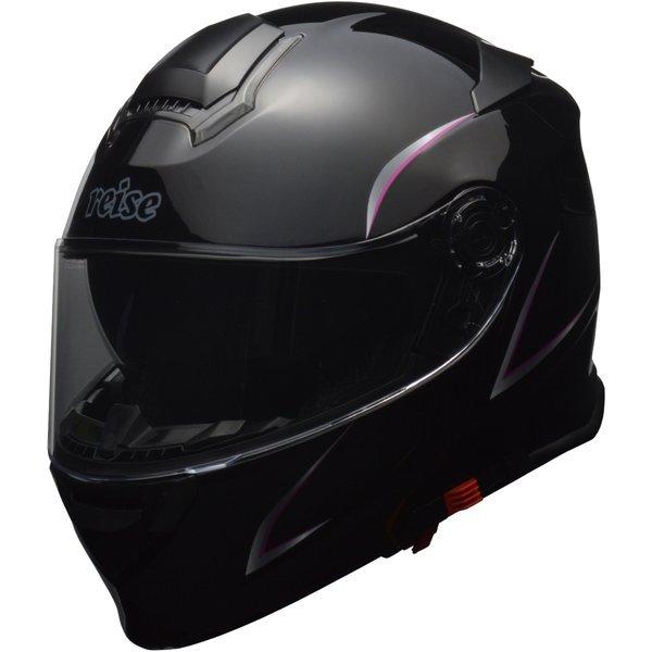 リード工業(LEAD)バイク用インナーシールド付きレディースシステムヘルメットreise(レイス)ブラックMサイズ(57-58cm未満)