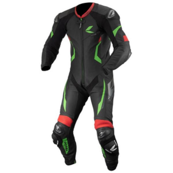 RSタイチ RS TAICHI バイク用 ツナギ NXL307 GP-WRX R307 レーシングスーツ ブラック/グリーン LWサイズ/52 NXL307BK31LW