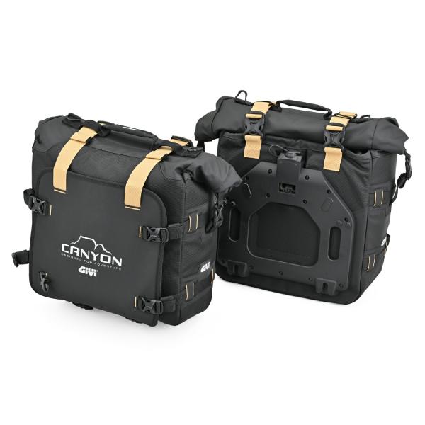 GIVI ジビ バイク サイドバッグ サドルバッグ 防水 各25L CANYONシリーズ GRT720B MONOKEY 左右セット ブラック 63452