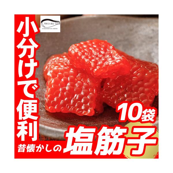 訳あり 筋子 塩筋子 すじこ 塩漬け 小分け 10パック プレゼント 贈り物 お祝い お返し 天然 紅鮭訳あり ご飯のお供  おにぎりの具 紅子 爆買
