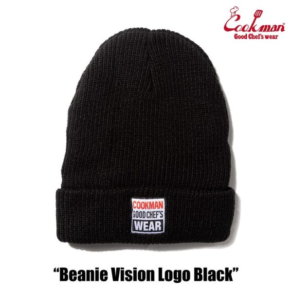 COOKMAN（クックマン） Beanie Vision Logo Black ビーニー ロゴ 163