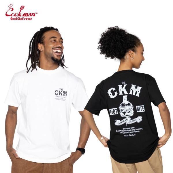 COOKMAN｜クックマン Tシャツ CKM（ユニセックス）半袖 ホワイト ブラック 231-61088