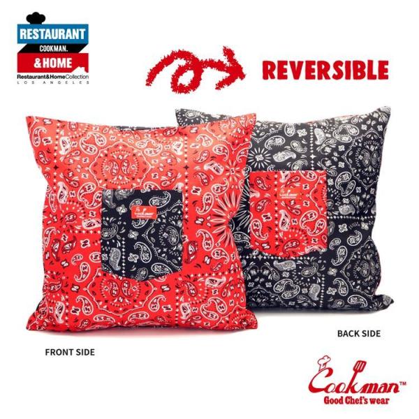 COOKMAN（クックマン） Cushion Pocket Cover Reversible Paisley Red