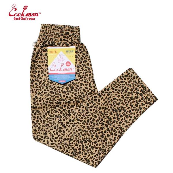 COOKMAN/クックマン Chef Pants シェフパンツ「Leopard」（ユニセックス）ベージュ　レオパード