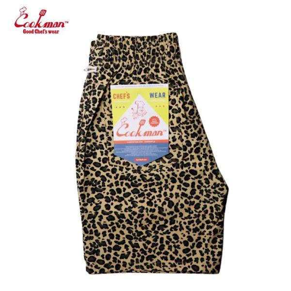 COOKMAN/クックマン Chef Pants Short  ショートシェフパンツ「Leopard」（ユニセックス）レオパード　ベージュ