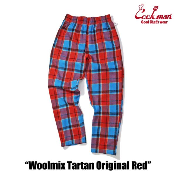 COOKMAN/クックマン　Chef Pants Woolmix Tartan  シェフパンツ「Original Red」（ユニセックス）ウールミックス タータン レッド 赤
