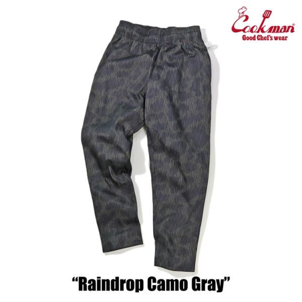 COOKMAN/クックマン　Long Chef Pants  シェフパンツ「Raindrop Camo Gray」（ユニセックス）グレー