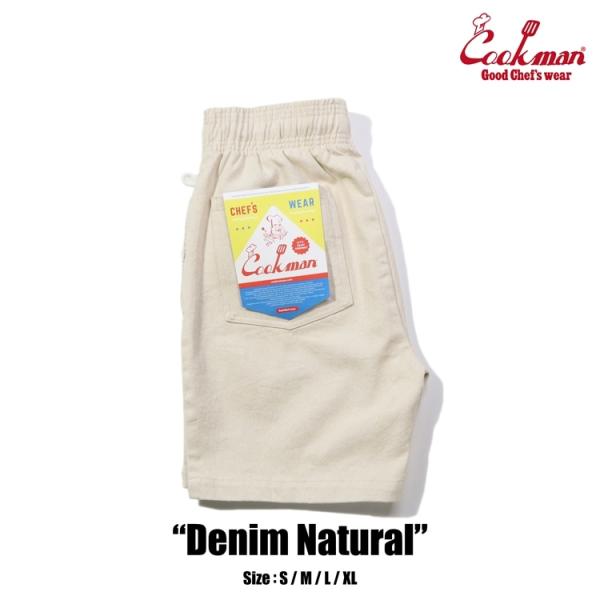 COOKMAN/クックマン　Chef Pants Short  シェフパンツ「Denim Natural」（ユニセックス）デニム　ナチュラル　生成り