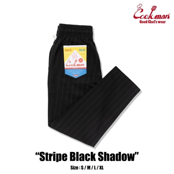 COOKMAN/クックマン Chef Pants シェフパンツ「Stripe Black shadow」（ユニセックス）ストライプ　シャドー　ブラック