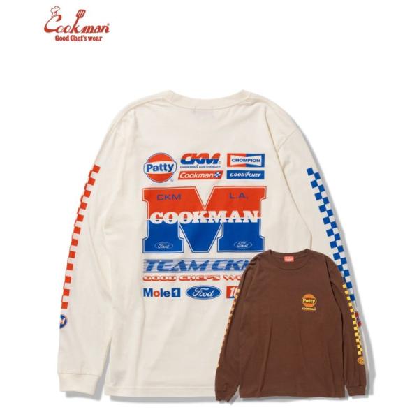 COOKMAN/クックマン ロングスリーブTシャツ「Race」2カラー │ オフホワイト or ダークブラウン │ ロンT　長袖Tシャツ（ユニセックス）