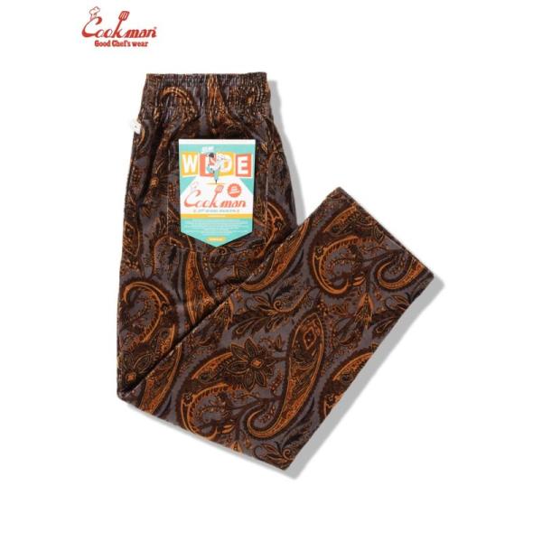 COOKMAN/クックマン　シェフパンツ セミワイド  Chef Pants Semiwide 「Corduroy Paisley Brown」（ユニセックス）コーデュロイ　ブラウン　ペイズリー