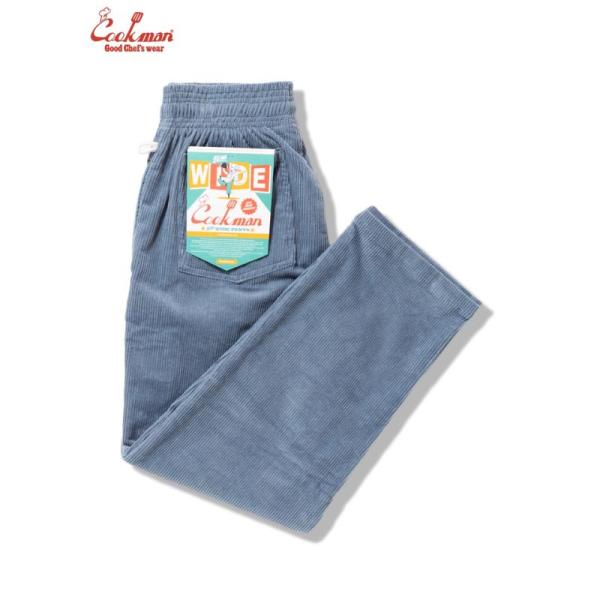 COOKMAN/クックマン　シェフパンツ セミワイド  Chef Pants Semiwide 「Corduroy Blue Gray」（ユニセックス）コーデュロイ　ブルー