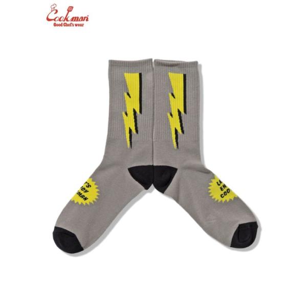 COOKMAN/クックマン　ソックス 　靴下　 Rib Crew Socks　『Lightning Gray』ライトニング　グレー